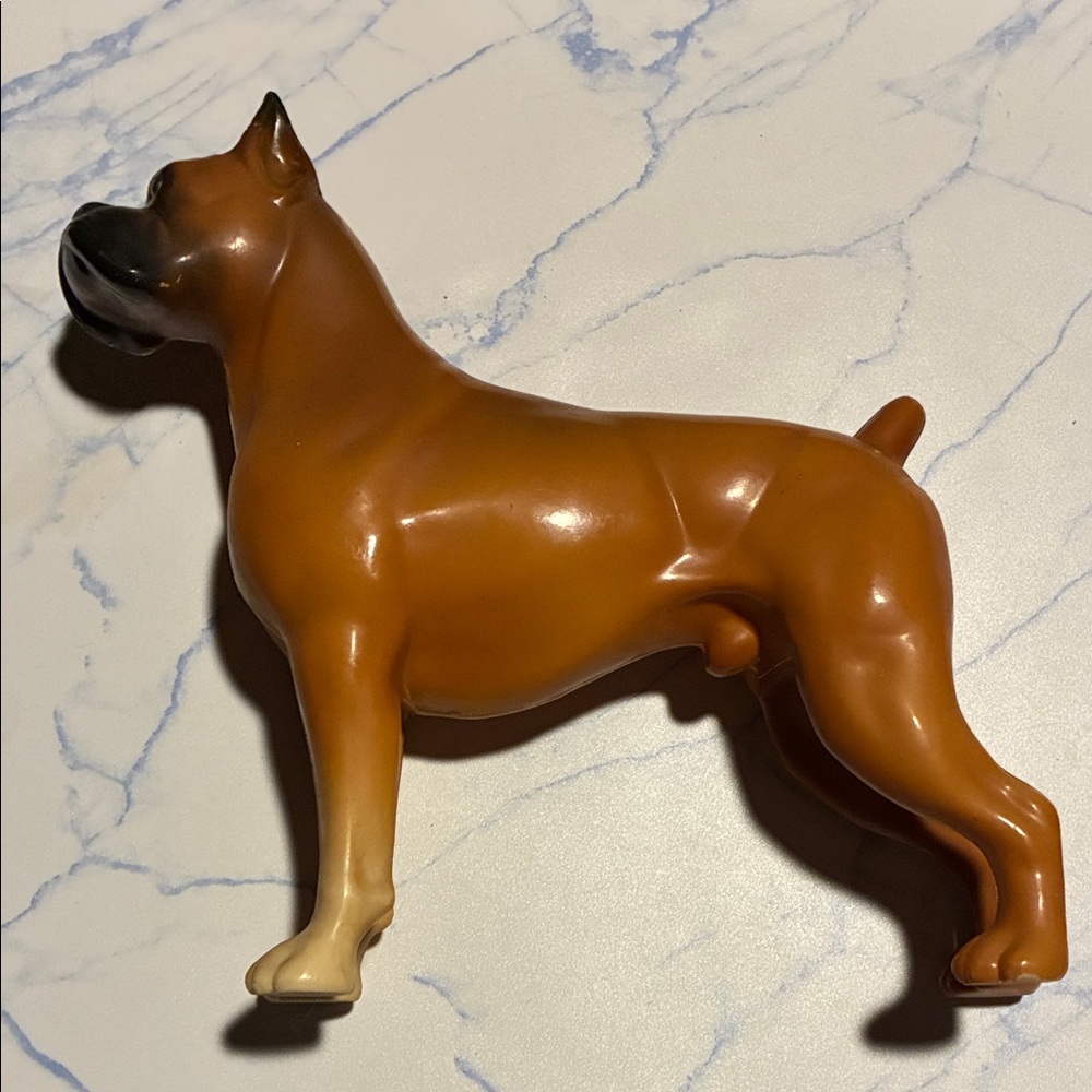 Vintage Brown Boxer Dog Large Plastic Statue